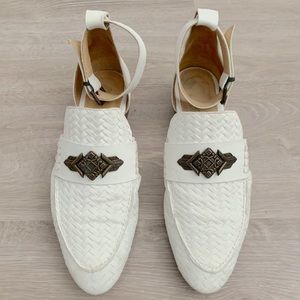 Matisse White Norton Leather Flat Loafers